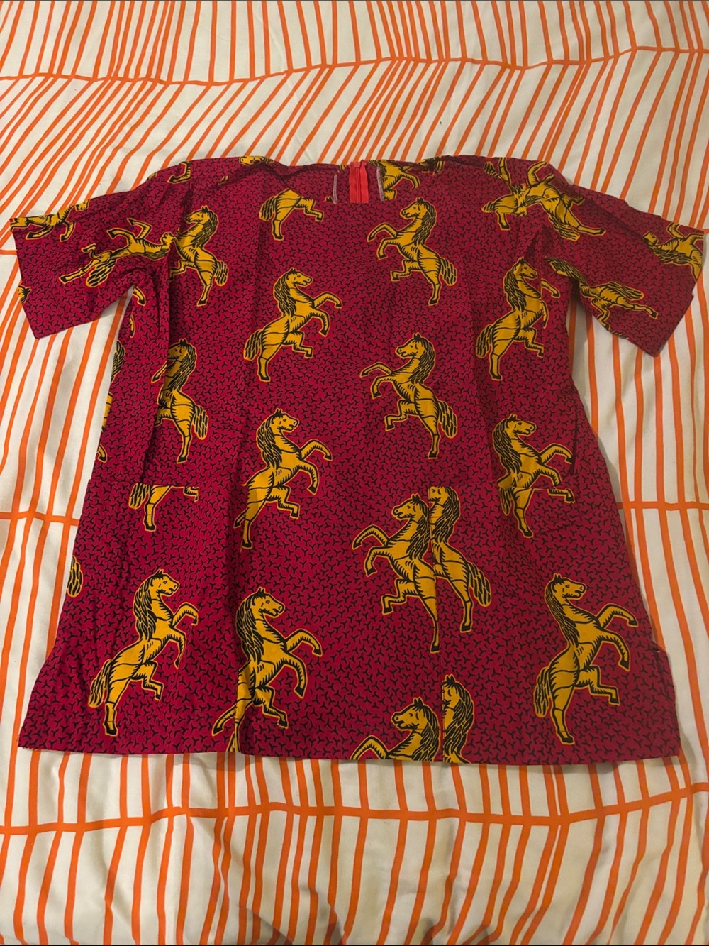 African Dutch wax fabric horse print top